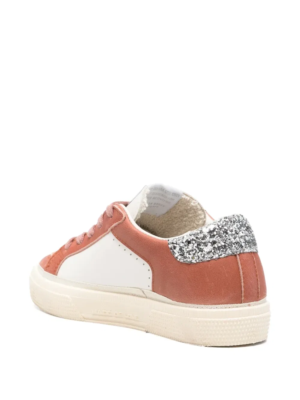 Кроссовки May с блестящими нашивками из кожи Golden Goose Kids, коричневый — фото 2