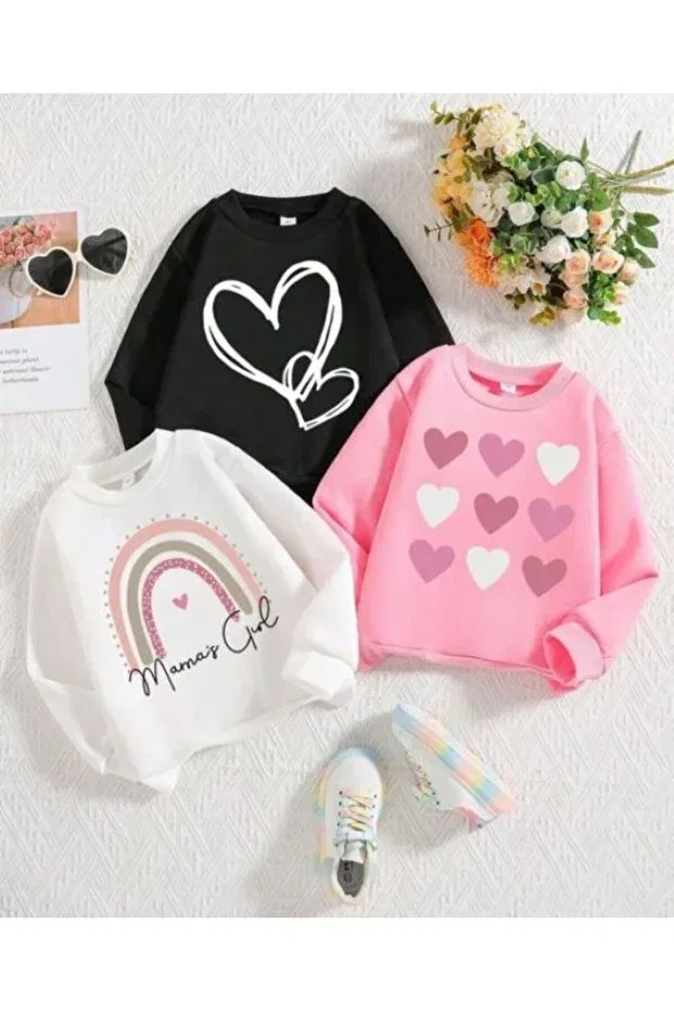 Детский комплект свитшотов с принтом Kids, Multicolor