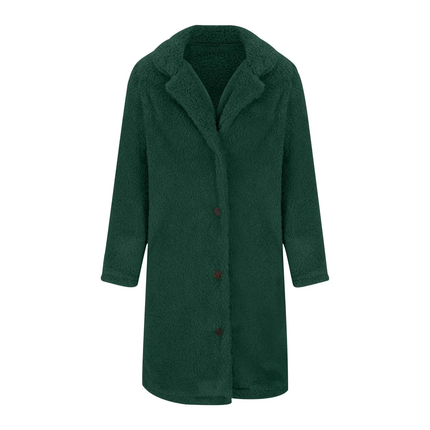 Женское пальто из флиса с принтом, модель Giacca in pile da donna, бренд, 02 Verde Militare — фото 4