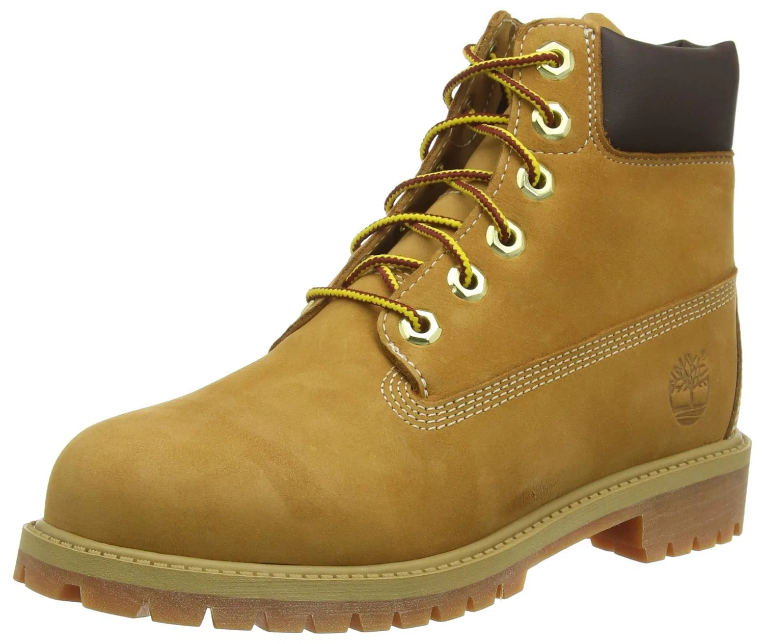 Детские ботинки для мальчиков водонепроницаемые 6 Inch Premium Waterproof Boot Timberland, Yellow Wheat Nubuck