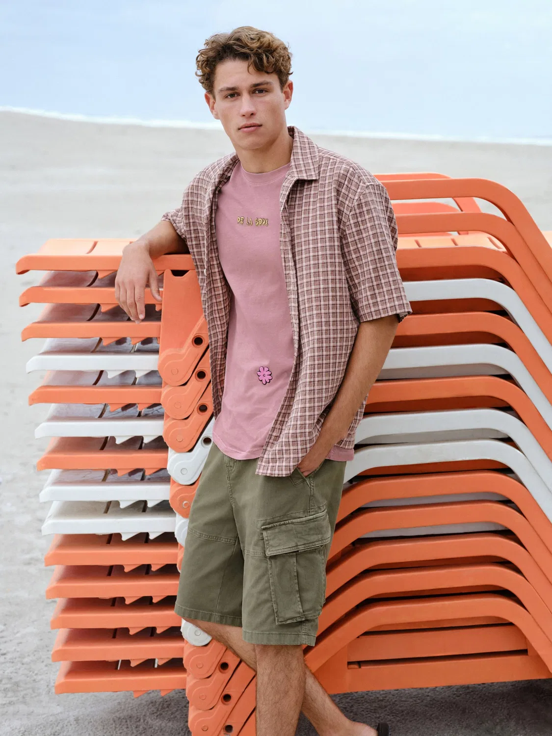 Рубашка с текстурной клеткой Pink Textured Check Next, розовый