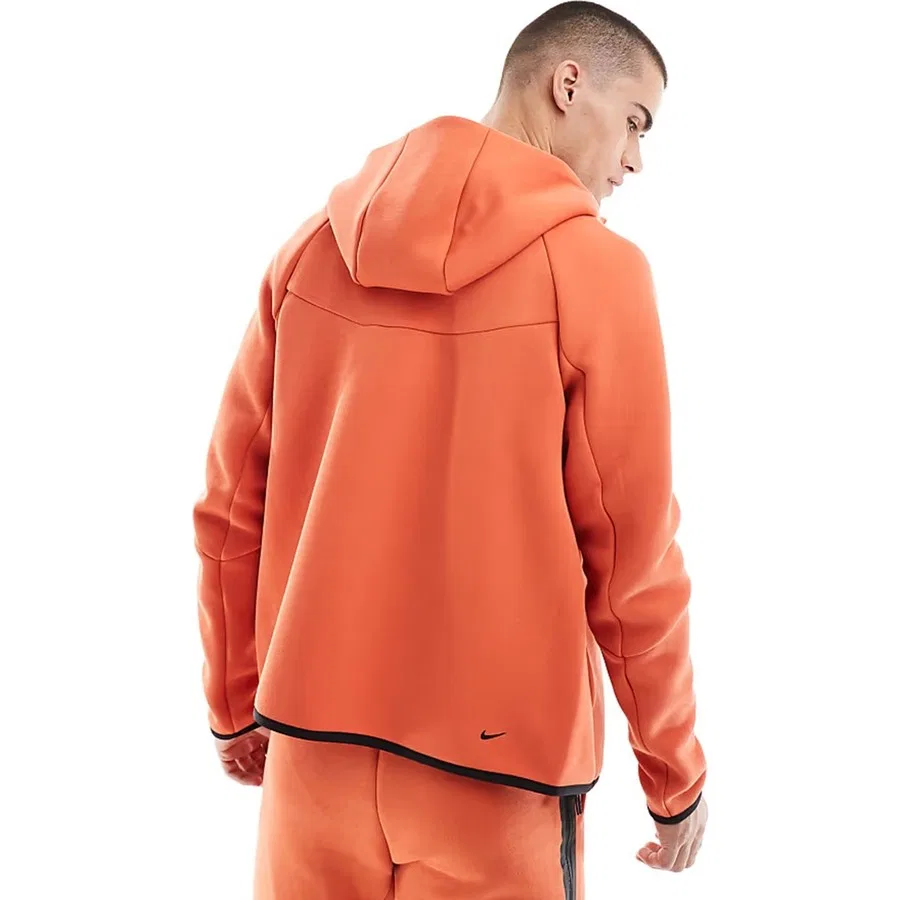 Свитшот мужской с капюшоном и длинным рукавом Tech Fleece Full Zip Windrunner Nike, Оранжевый — фото 2