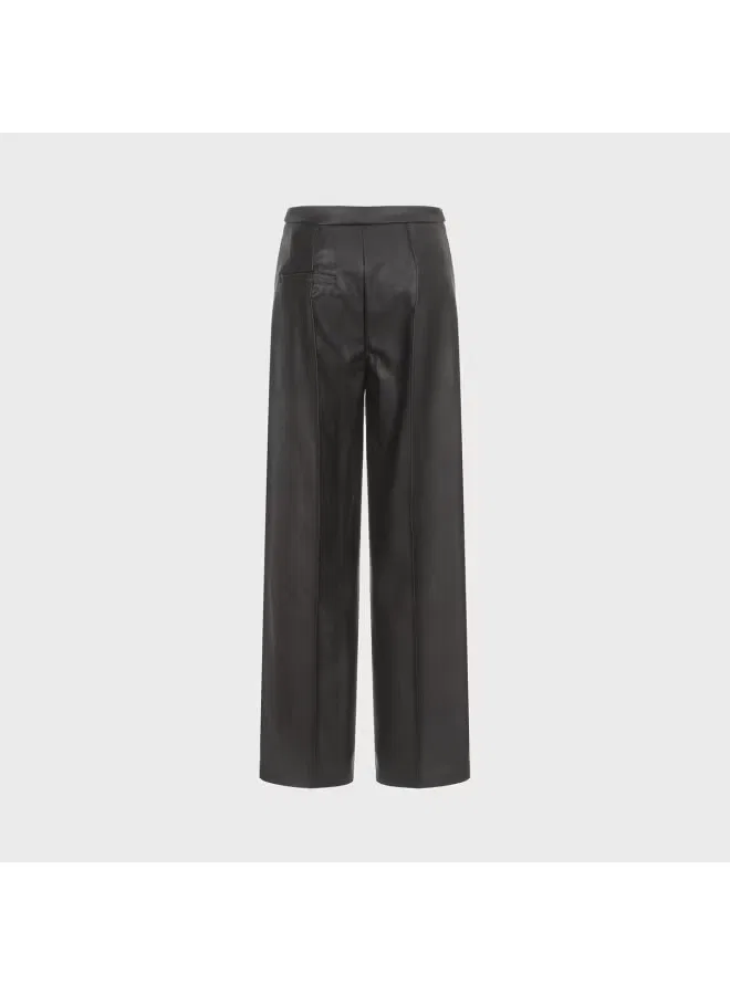 Брюки свободного кроя из экокожи Zara, черный — фото 3