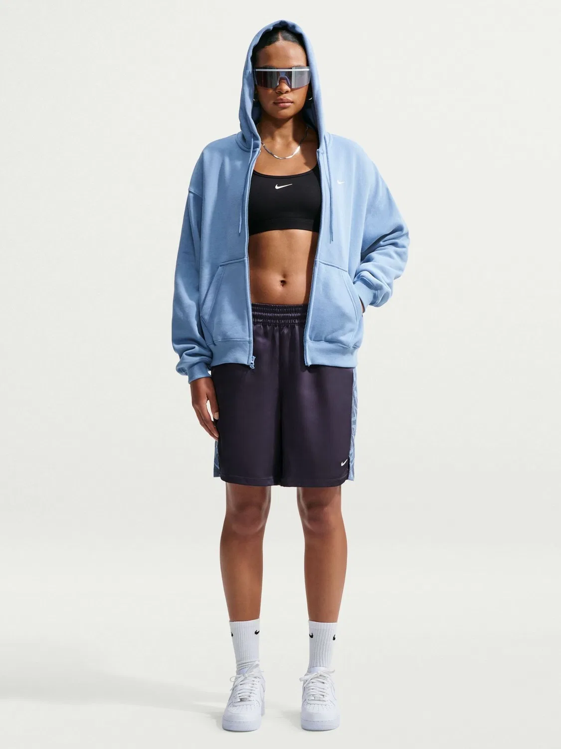 Толстовка большого размера из флиса Nike Work Blue Studio — фото 2
