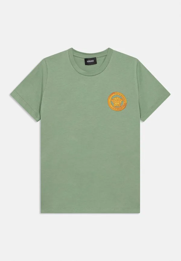 Футболка унисекс с принтом медузы Versace, Sage Green/Gold Coloured