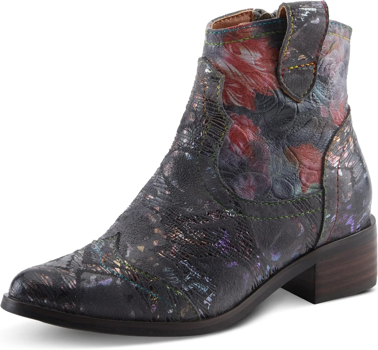 Детские сапоги для девочек с цветочным принтом Sparx Spring Step L'Artiste, Charcoal Multi