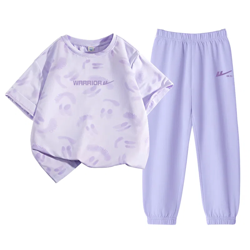 Детский спортивный комплект с круглым вырезом Light Purple/H Purple K-Black/H Label Purple K WARRIOR — фото 3