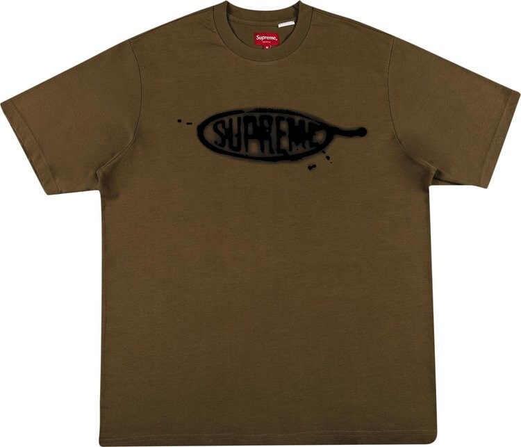 

Футболка Supreme Ink Blot Short-Sleeve Top 'Olive Brown', коричневый