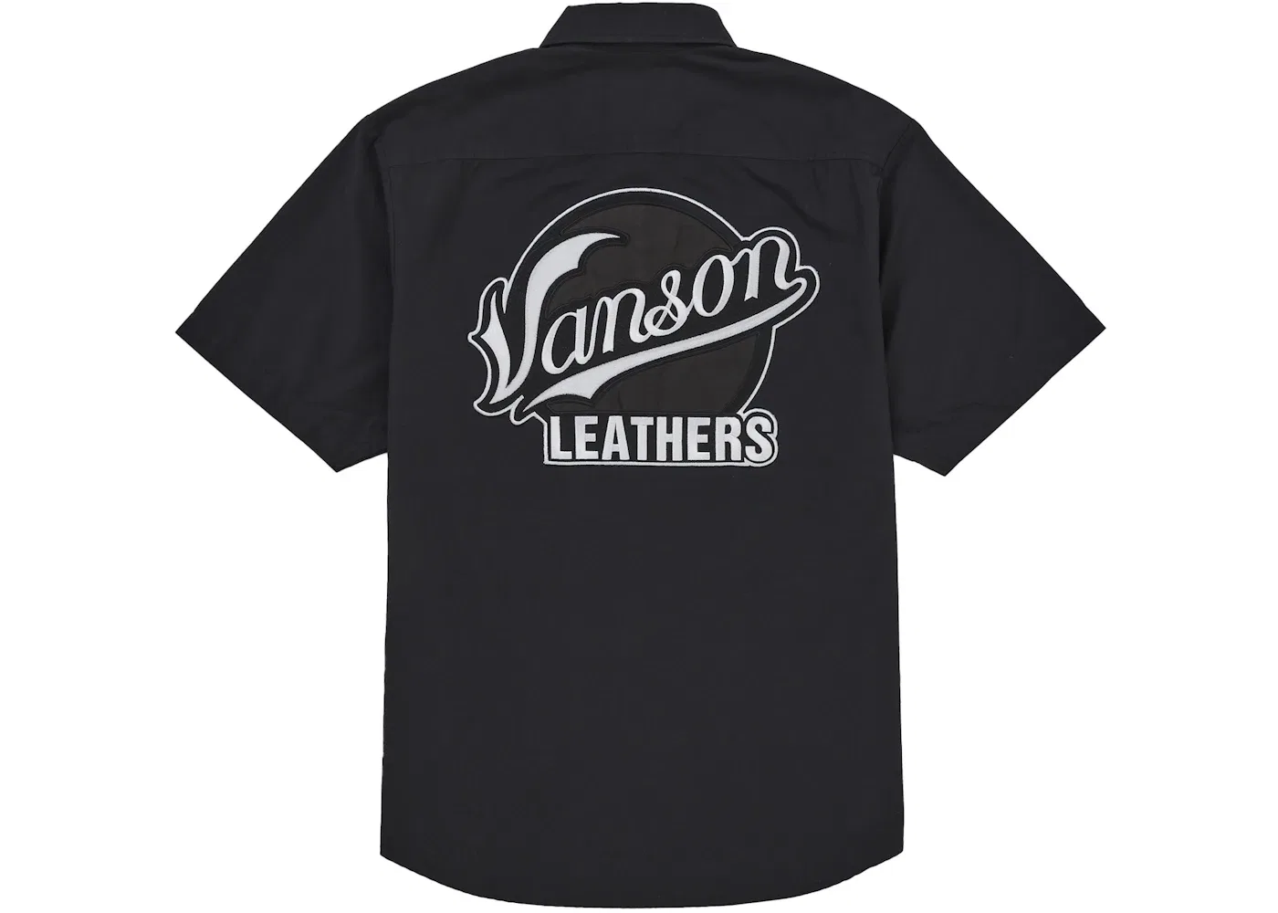 Мужская рабочая рубашка с коротким рукавом Supreme Vanson Leathers S S Work Shirt, Black — фото 2