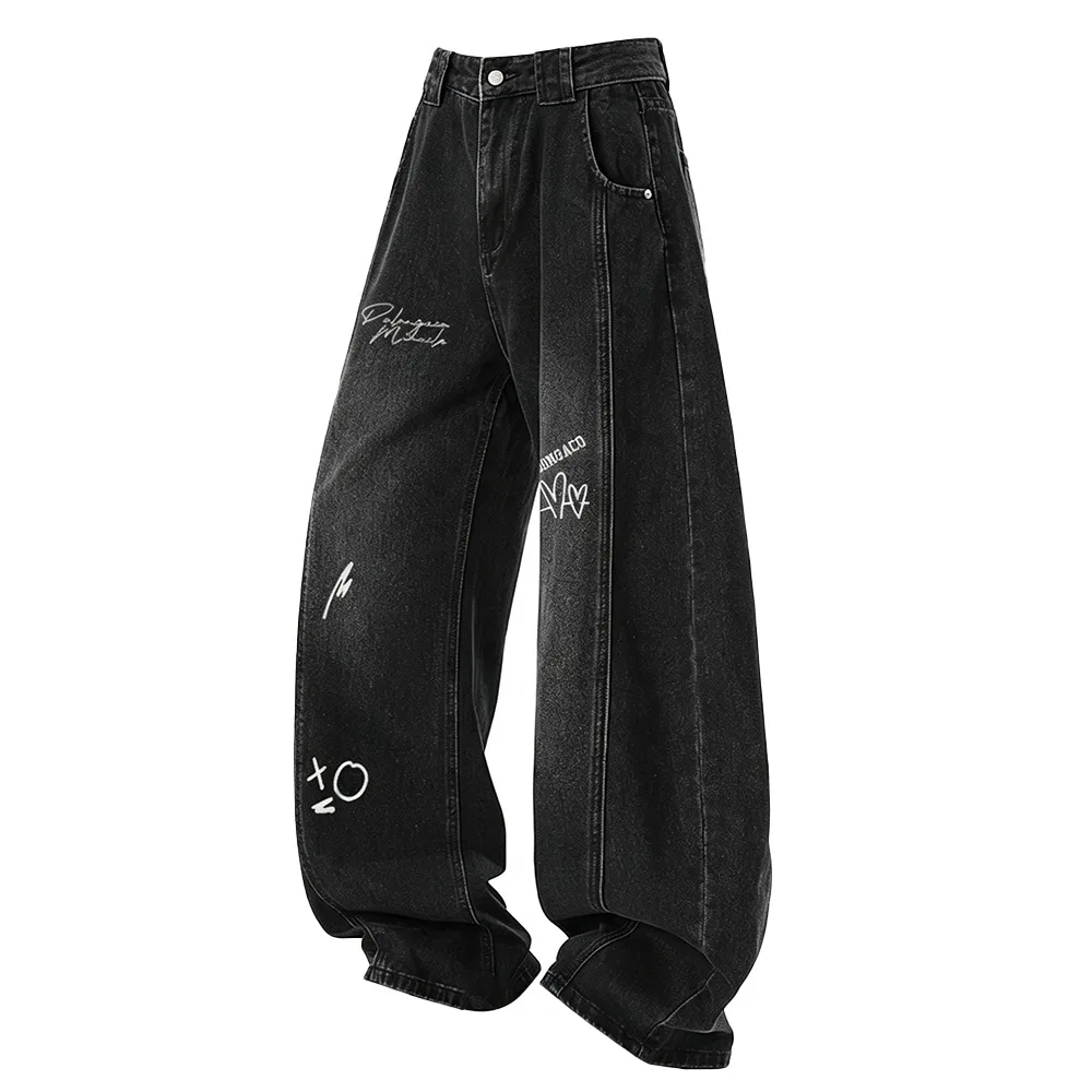 Детские джинсы прямого кроя с начесом Unisex Black Fleece-Lined PAL ONGACO, Черный