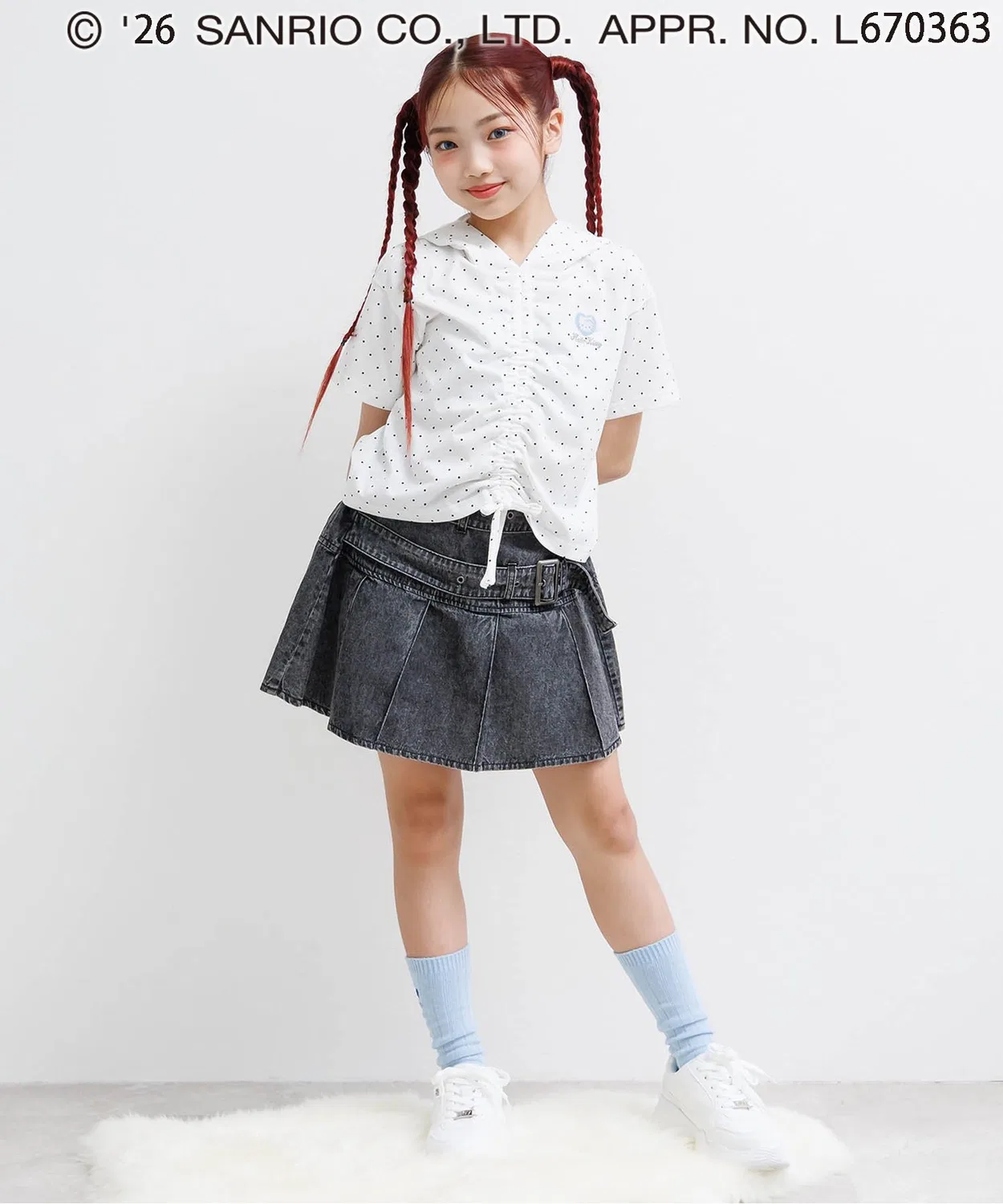 Детский худи с капюшоном с ушками Hello Kitty, модель Angel Mimi, algy, Sax Blue — фото 4