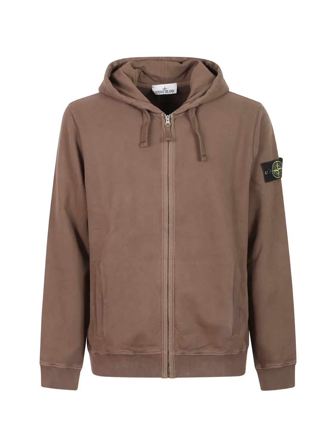 Худи на молнии коричневого цвета Stone Island, коричневый