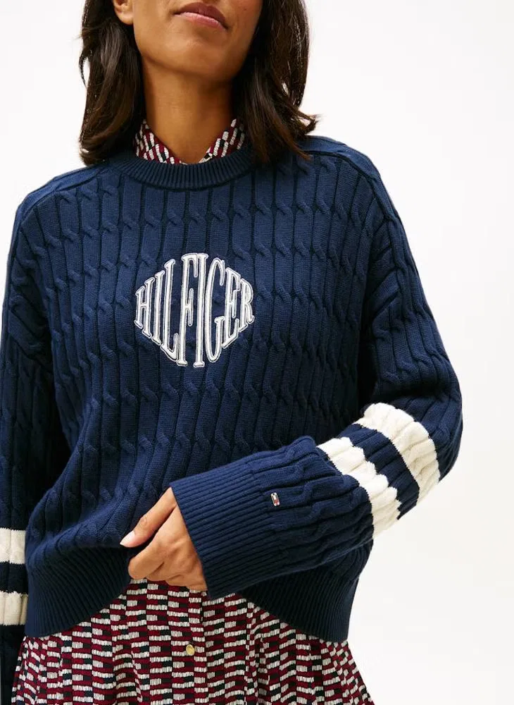 Пуловер с графическим принтом Tommy Hilfiger, темно-синий — фото 3