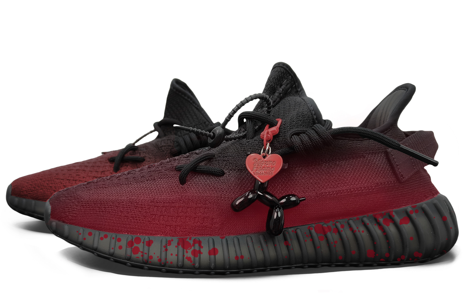 Yeezy Boost 350 V2 устойчивые к истиранию нескользящие низкие повседневные кроссовки unisex Adidas Originals, черный/красный — фото 4