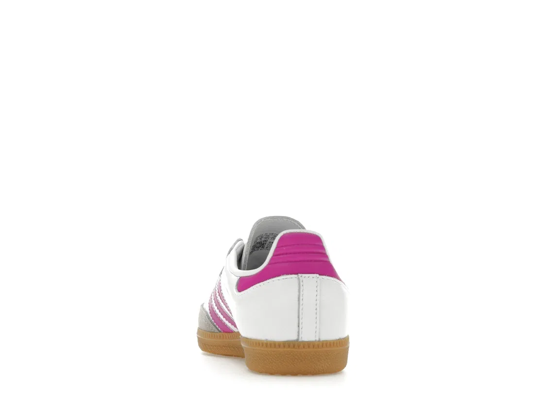 Детские кроссовки с замшевыми вставками Adidas Samba OG, Footwear White/Purple/Gum — фото 4