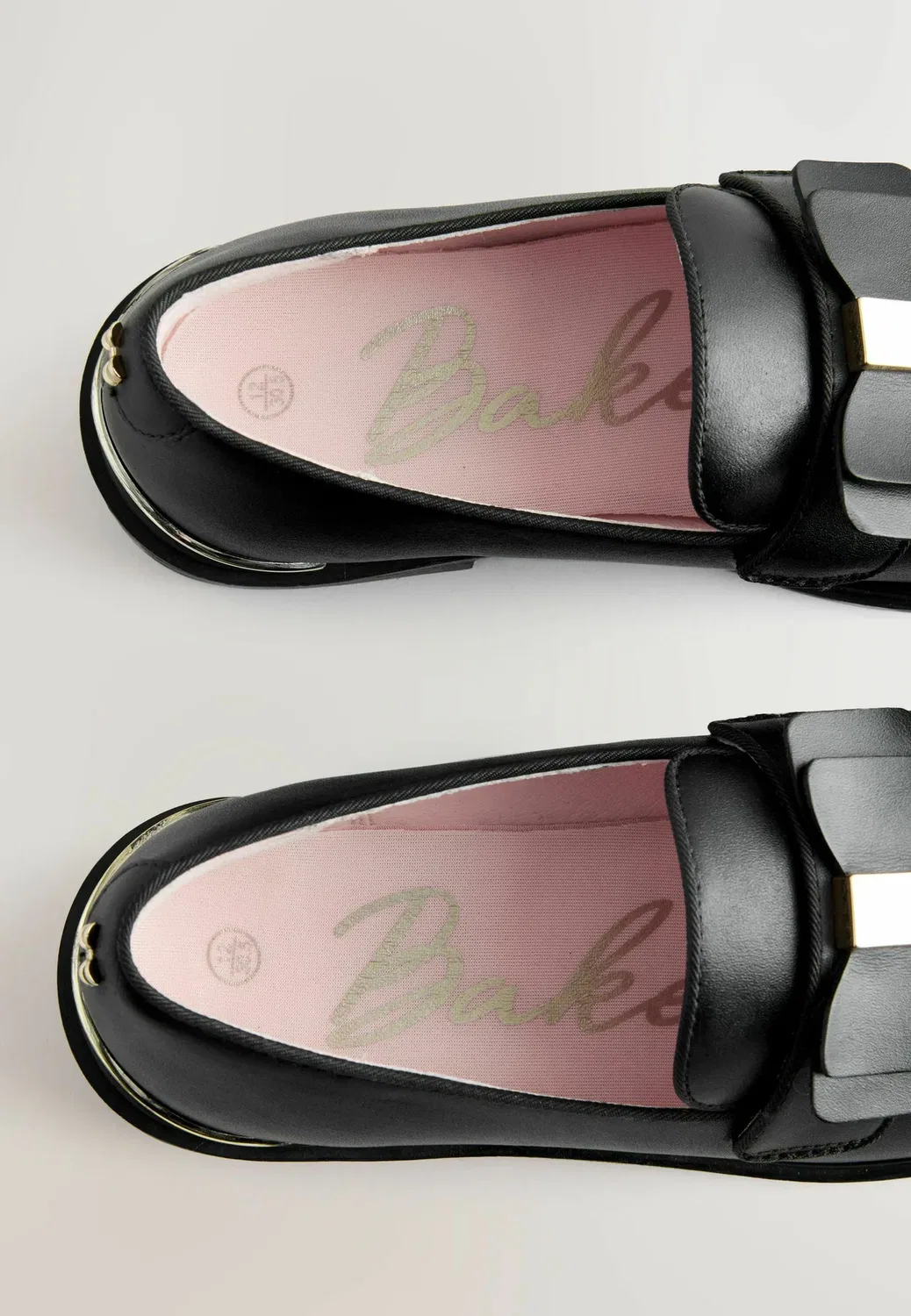 Классический крой - узкие лоферы с бантом для школы. - без шнурков Baker By Ted Baker, Black — фото 3