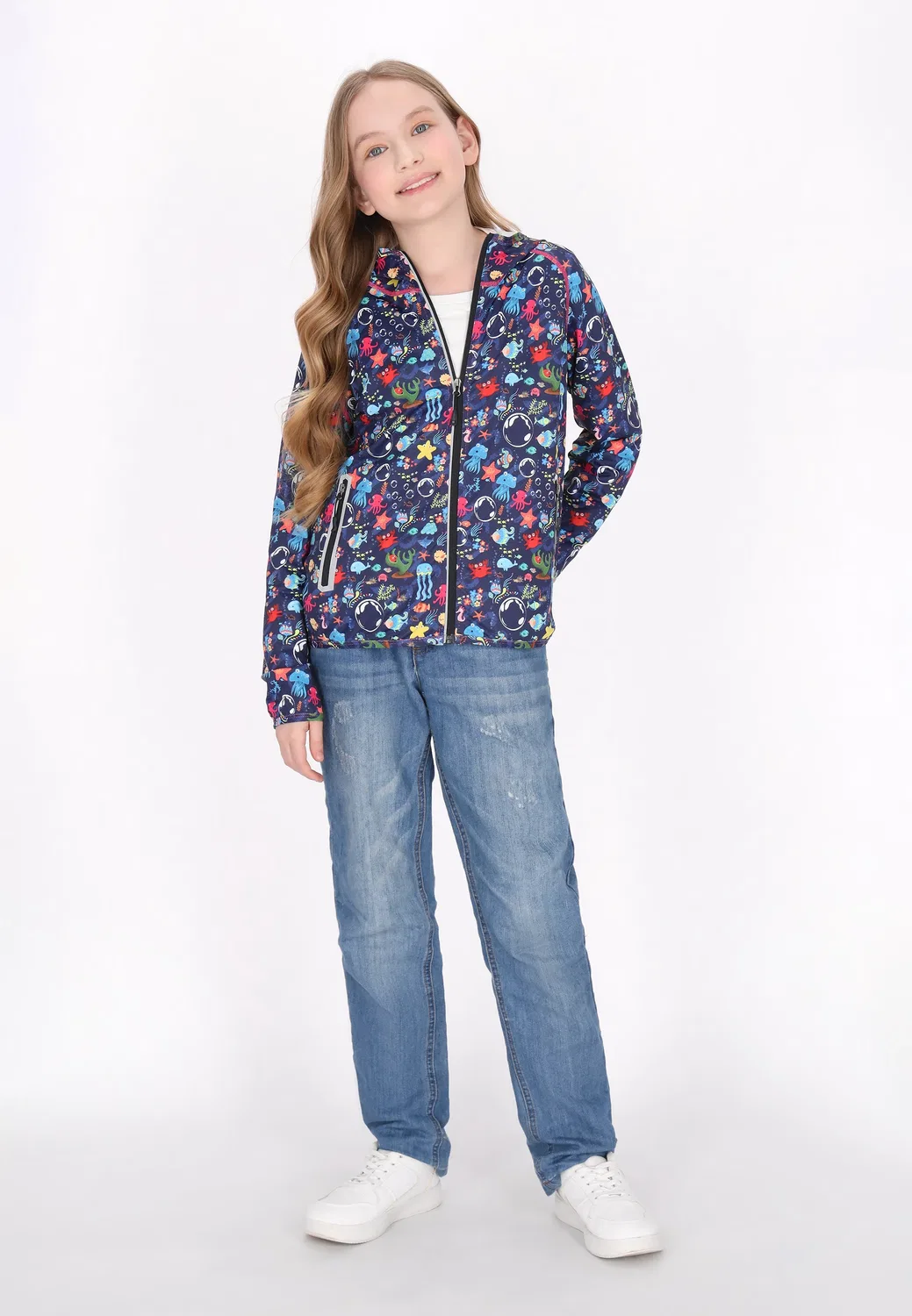 Детская куртка с капюшоном myMo, Navy Multicolor — фото 2