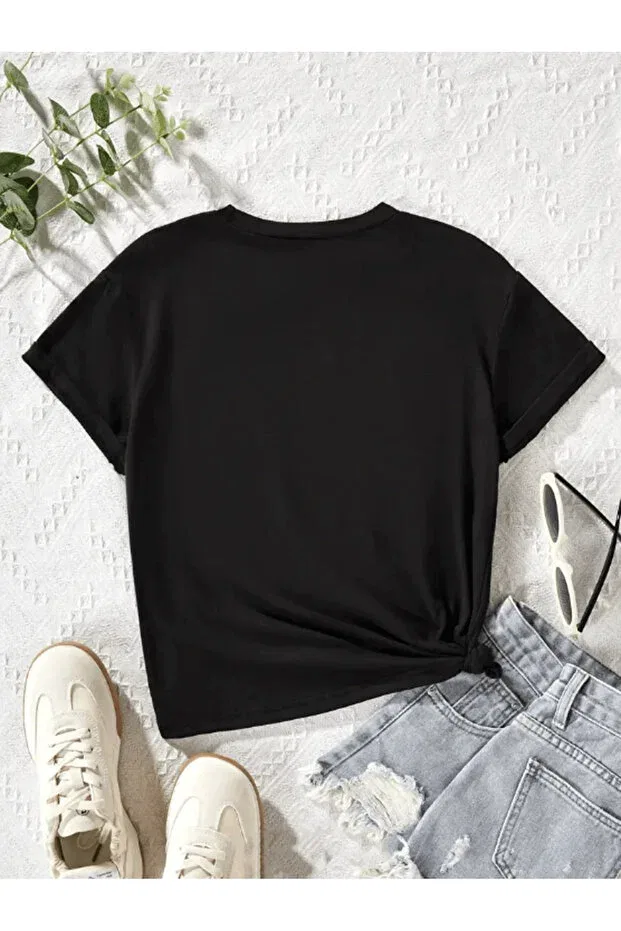 Детская футболка с принтом Volleyball printed 100% cotton premium t-shirt with crew neck for kids Let'S Wear, Black — фото 3