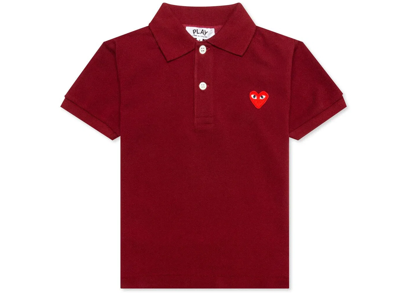 Детское поло с вышивкой эмблемы Comme des Garcons PLAY, Burgundy