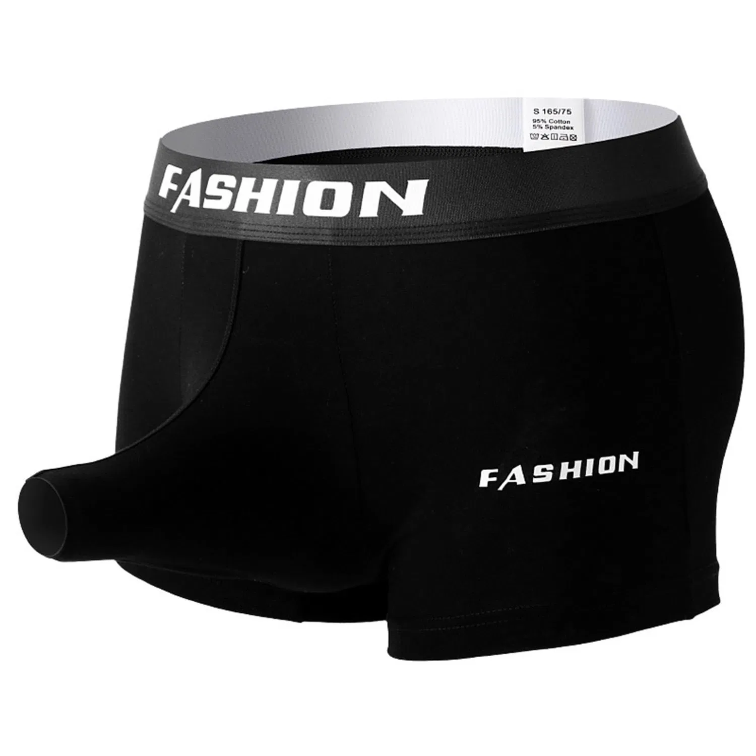 Мужские хлопковые трусы-боксеры с карманом-гамаком Classic Cheeky Solid, Black