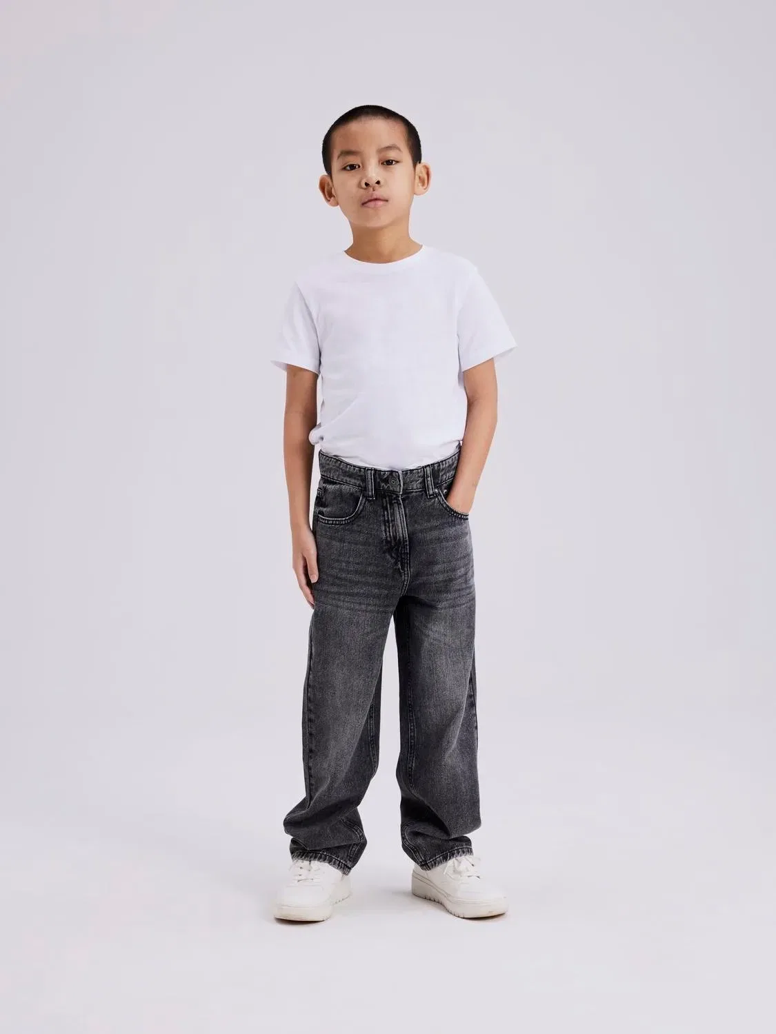 Джинсы прямого кроя NKMRYAN STRAIGHT JEANS 3418-BE Name It, темно-серый деним — фото 2