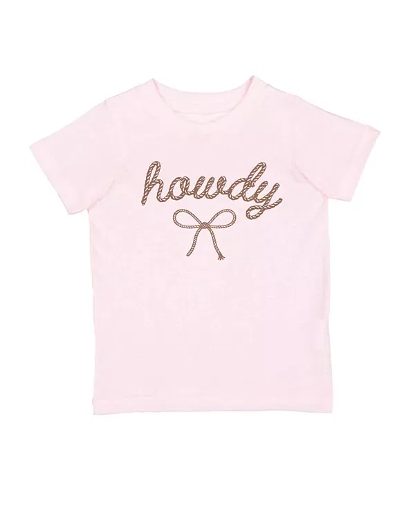 Детская футболка для девочек с принтом Howdy Darling Western Sweet Wink, Ballet Pink