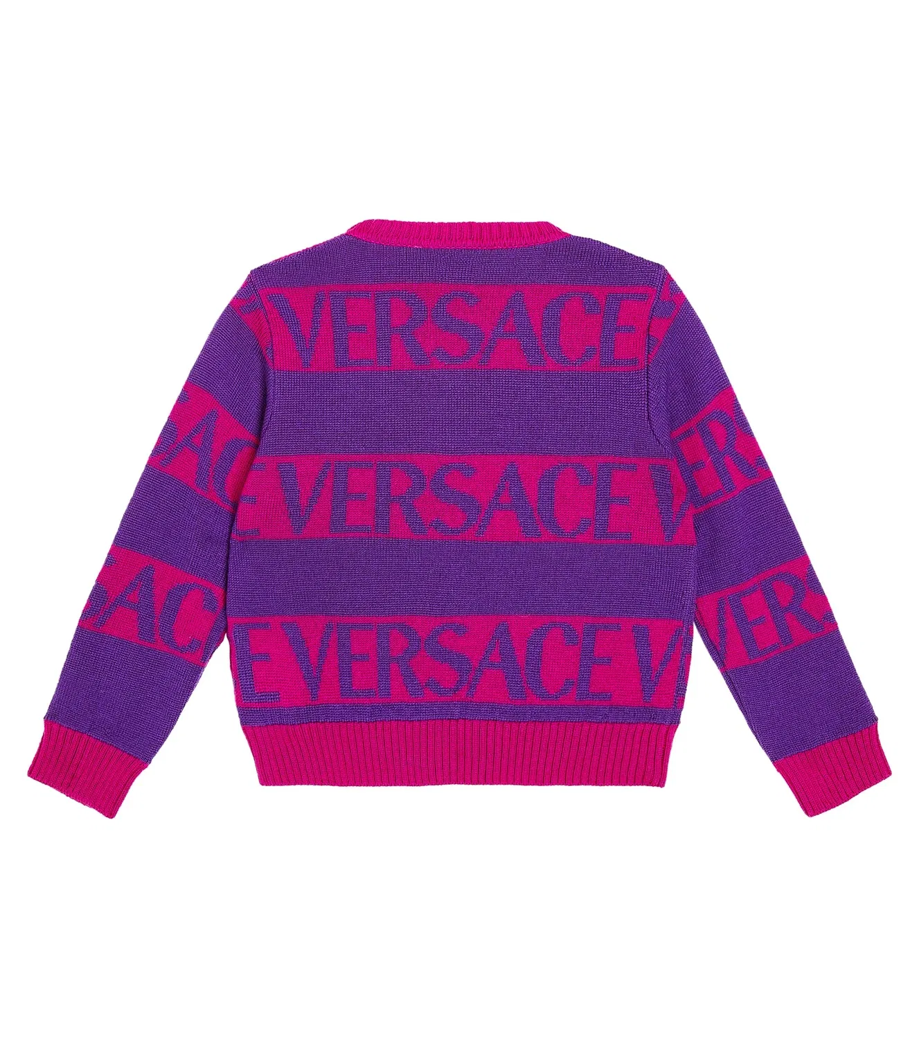 Свитер шерстяной Allover Versace Kids, розовый — фото 2