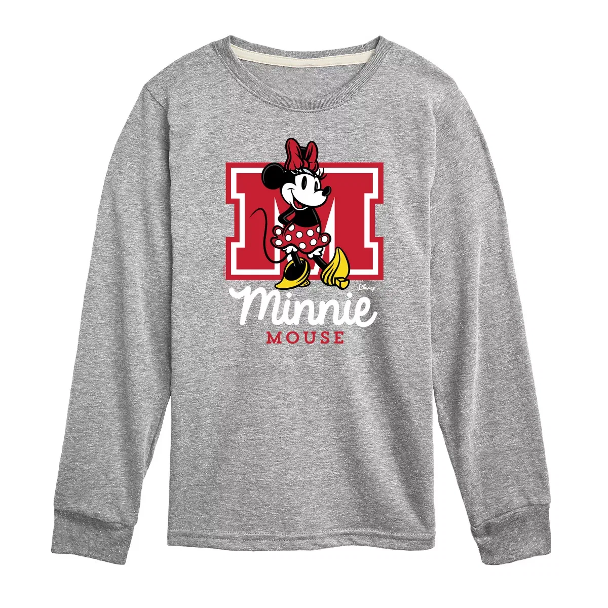 Детский лонгслив для мальчиков с принтом Minnie Mouse Disney, Athletic Heather
