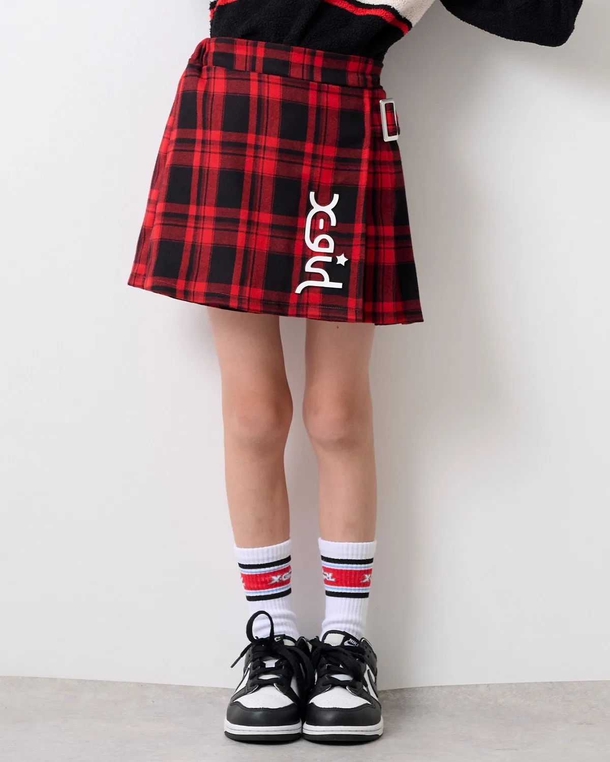 Детские носки с принтом Line Logo Rib X-girl Stages, Белый — фото 3