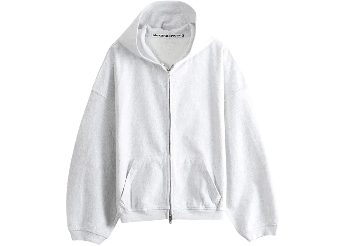 Унисекс худи оверсайз со стразами Alexander Wang, Light Heather Grey