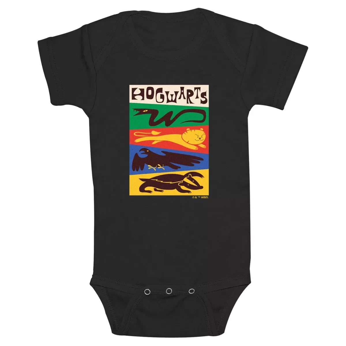 Детское боди с принтом Harry Potter Mascots Retro Poster Infant Bodysuit Harry Potter, Black