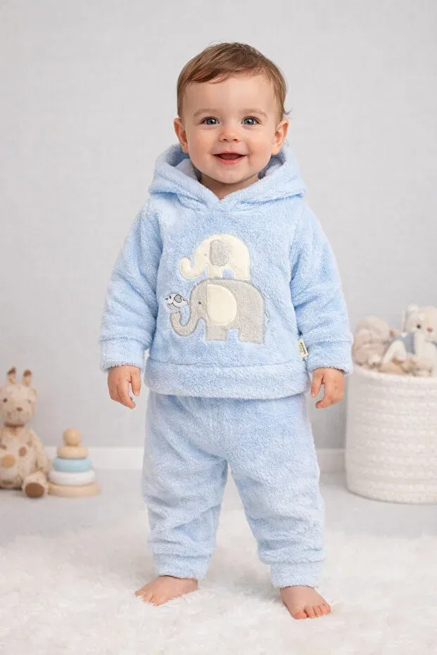 Детский спортивный костюм для мальчиков с капюшоном Ari Bebe, Baby Blue Arı Bebe — фото 2