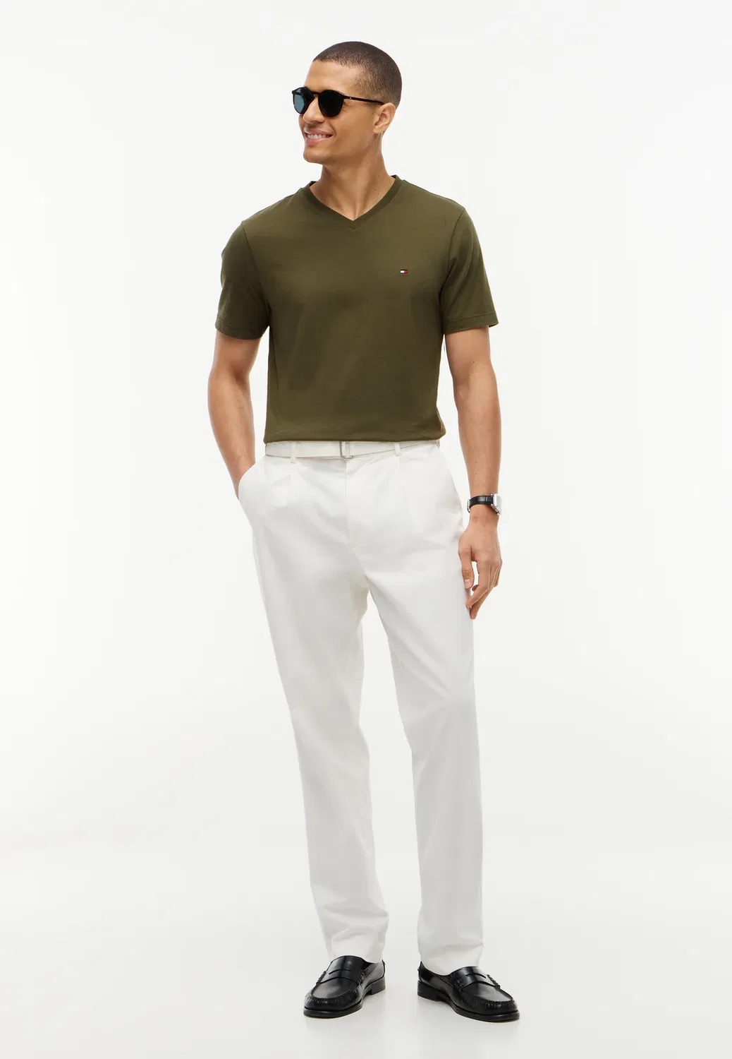 Базовая футболка - базовая футболка Tommy Hilfiger, Huntsman Green — фото 2