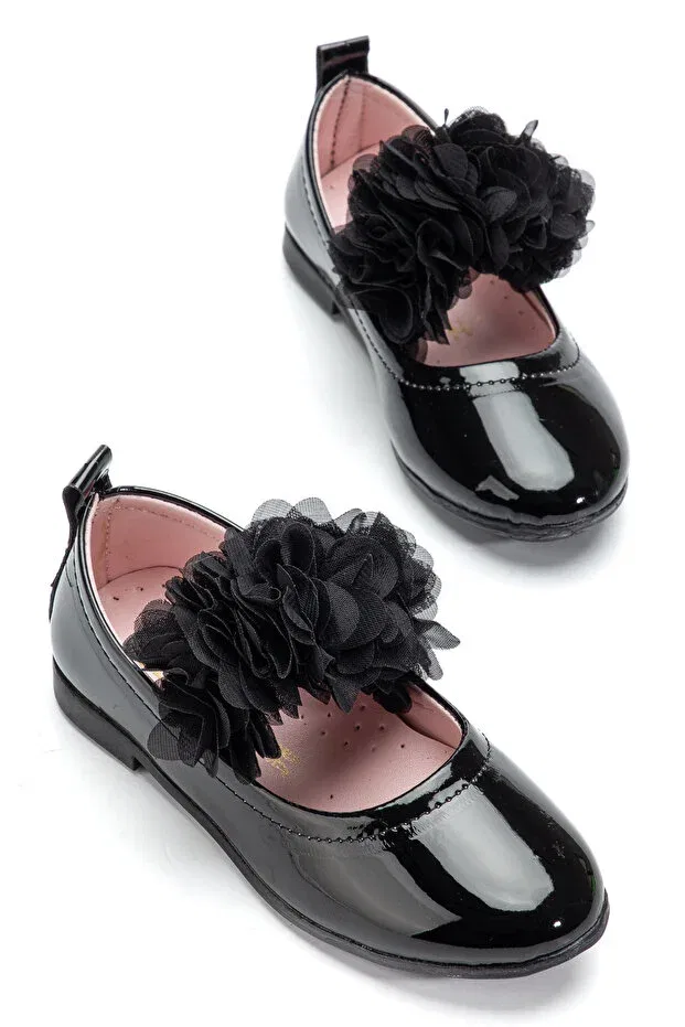 Детские балетки для девочек с бантом Two-Layer bow tie ballerina shoes Shr Kids, Black