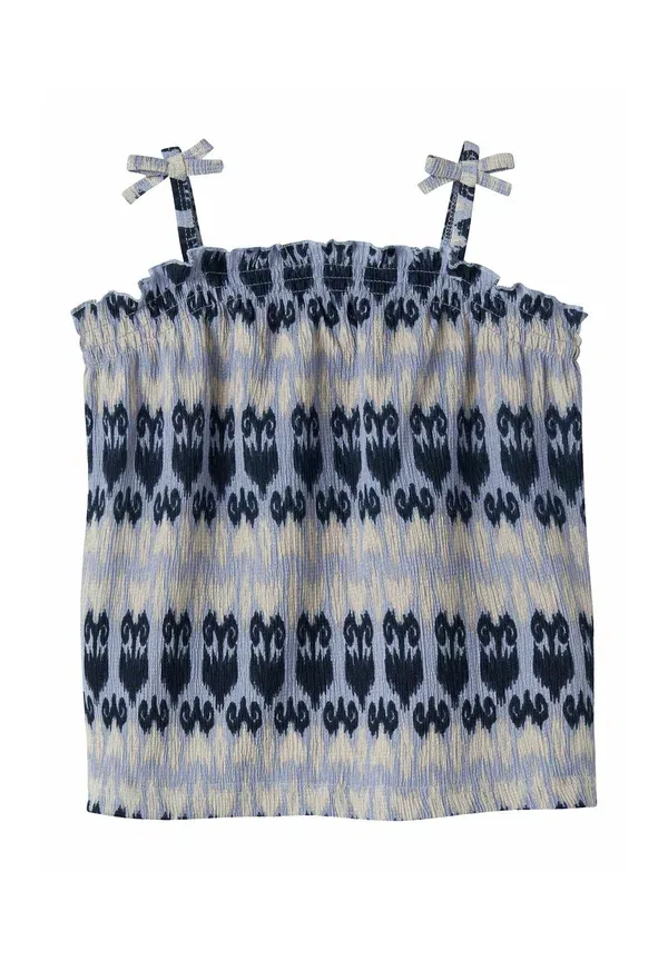 Топ с бантом, принт, Bow detail - top, Name It, Purple Impression, фиолетовый