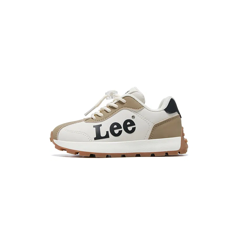 Детские кроссовки из экокожи с низким верхом Lee, Ecru