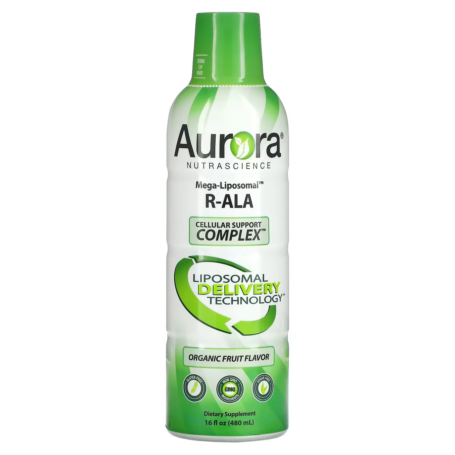 

Aurora Nutrascience Mega-Liposomal R-ALA R-альфа липоевая кислота со вкусом органических фруктов, 480 мл