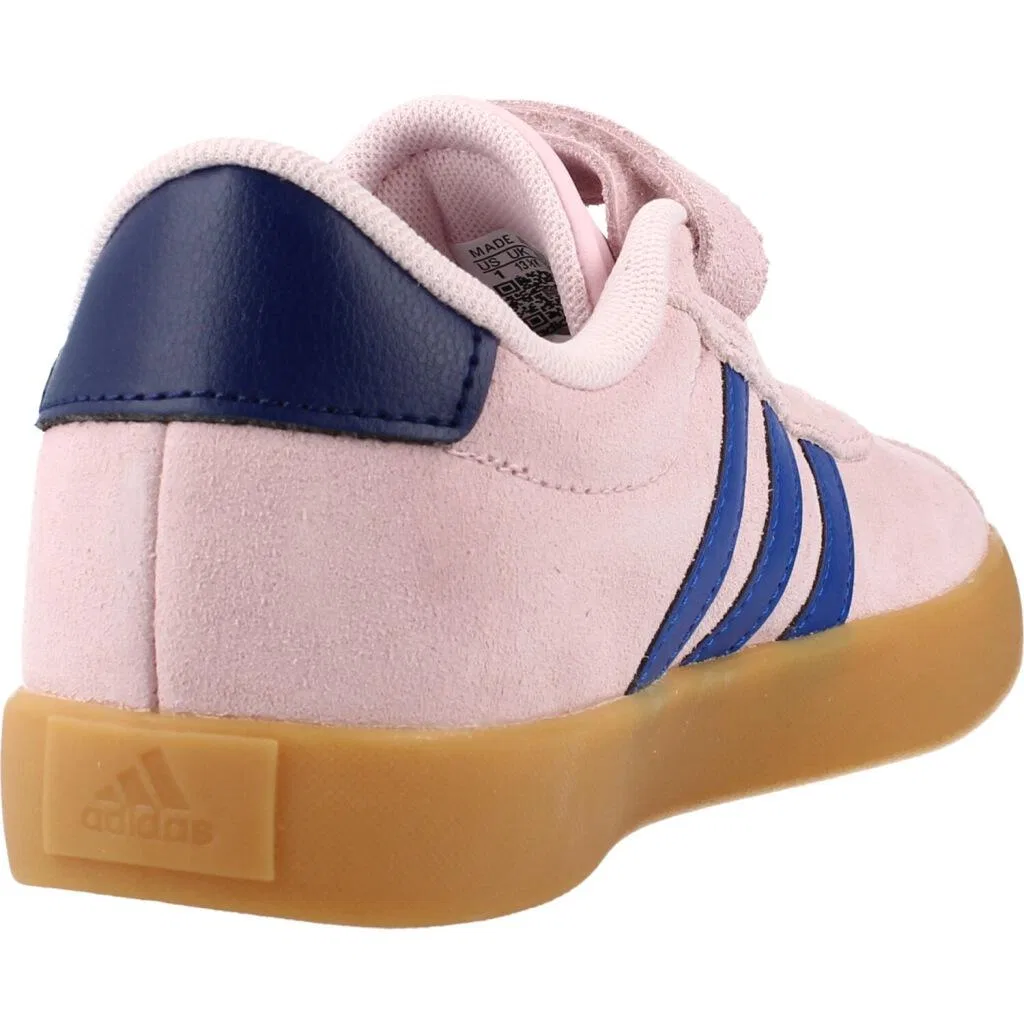 Детские кроссовки с замшевым верхом VL Court 3.0 EL C Adidas, Rosa Konigsblau Braun — фото 3