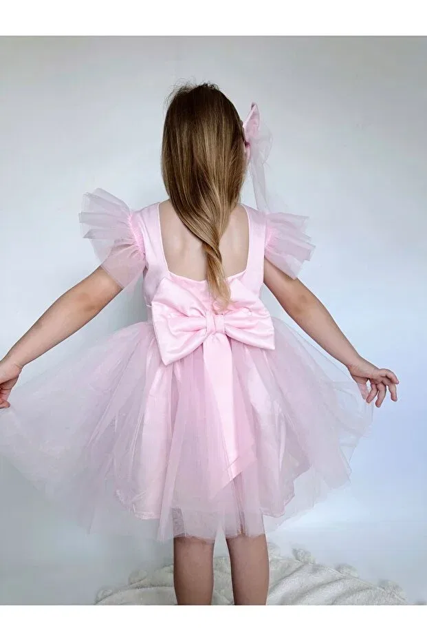 Детское платье для девочек с коротким рукавом Parla Girl's Party Dress Generic Brands, Beyaz — фото 2