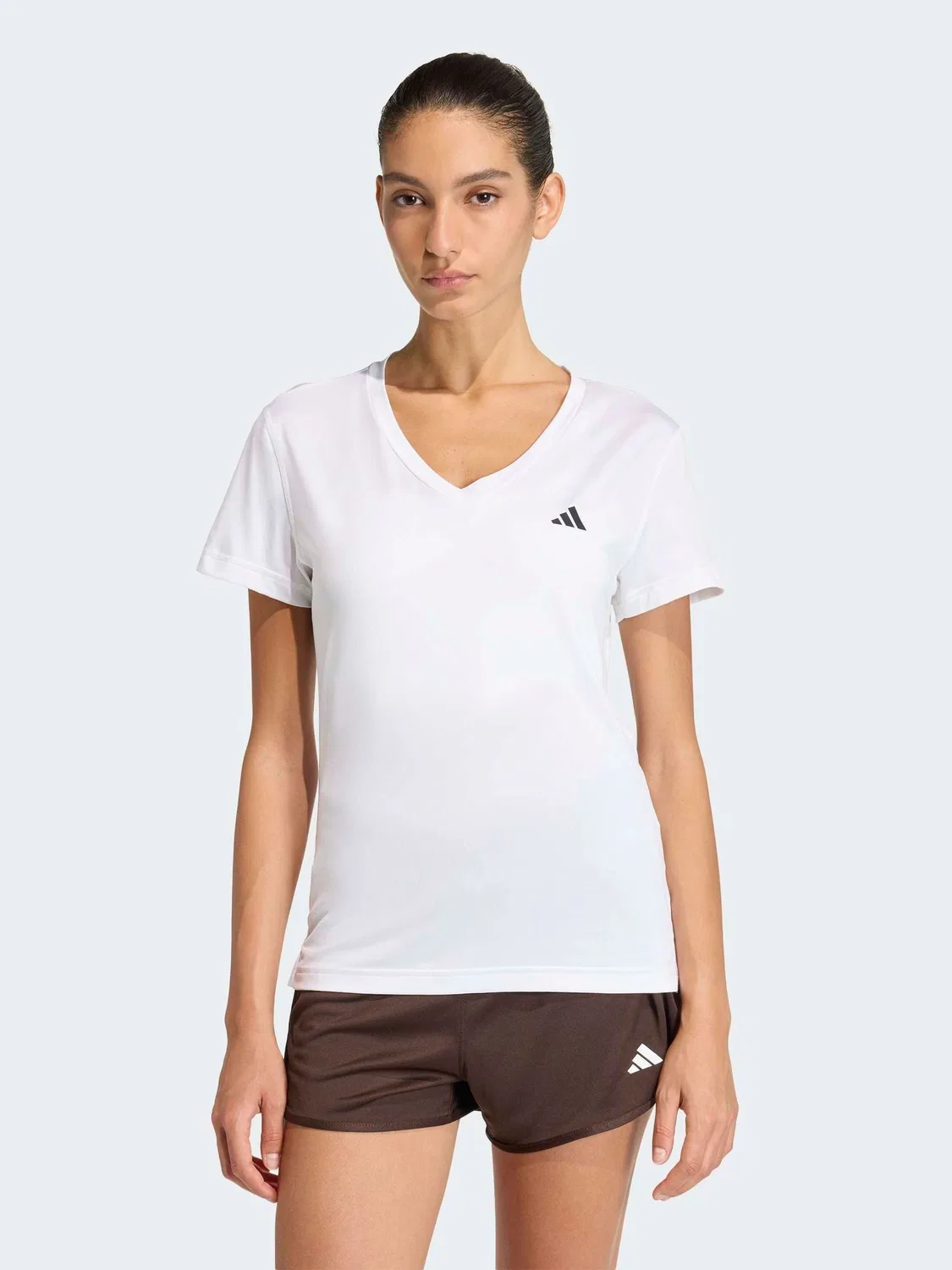 Футболка с V-образным вырезом, Workout Essentials adidas, белый