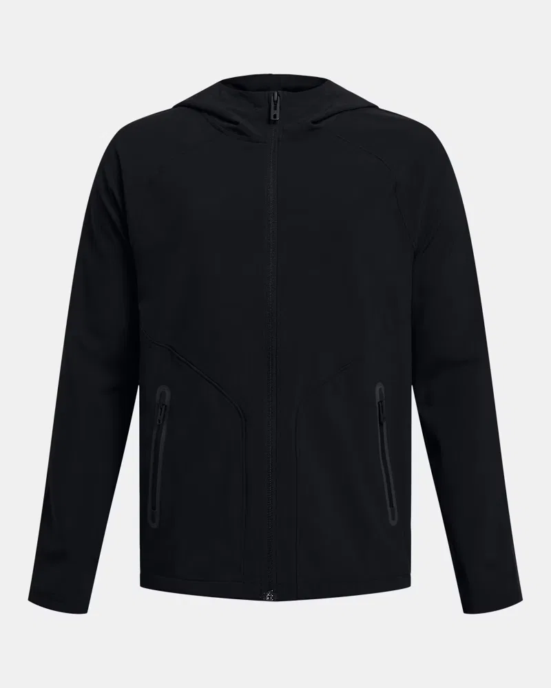 Куртка на молнии для мальчиков водоотталкивающая из тянущейся ткани Unstoppable UnderArmour, Black/Pitch Gray