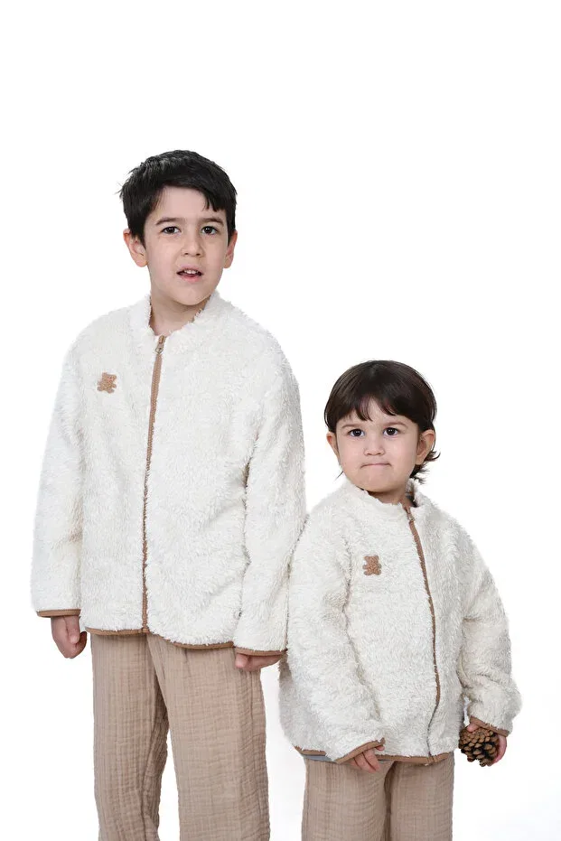 Детская куртка для девочек хлопковая Comfortable children's jacket with organic cotton and muslin lining Generic Brands, Ecru