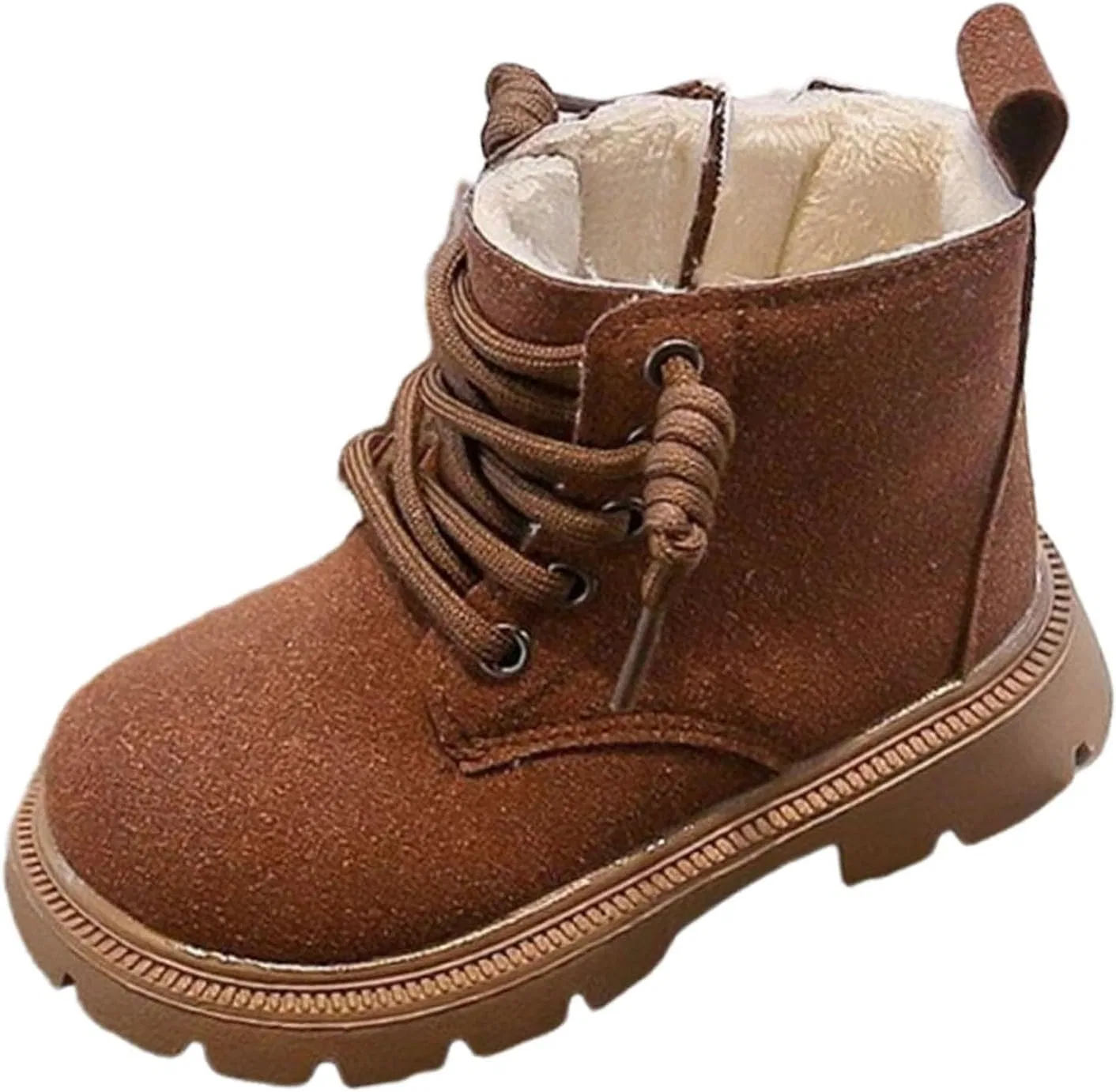 Детские зимние ботинки на шнуровке с мехом Zzalalana, Brown
