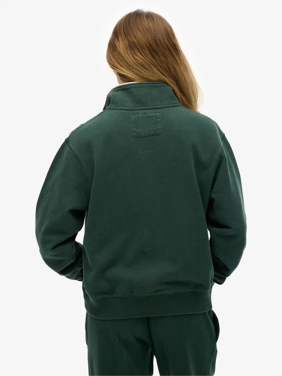 Толстовка полузастежка Athletic Essentials Applique Superdry, зеленый — фото 2