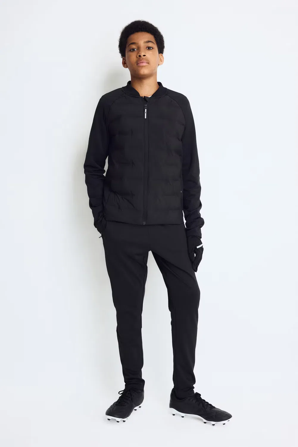 Утепленная гибридная куртка для футбола с технологией ThermoMove H&M, Schwarz