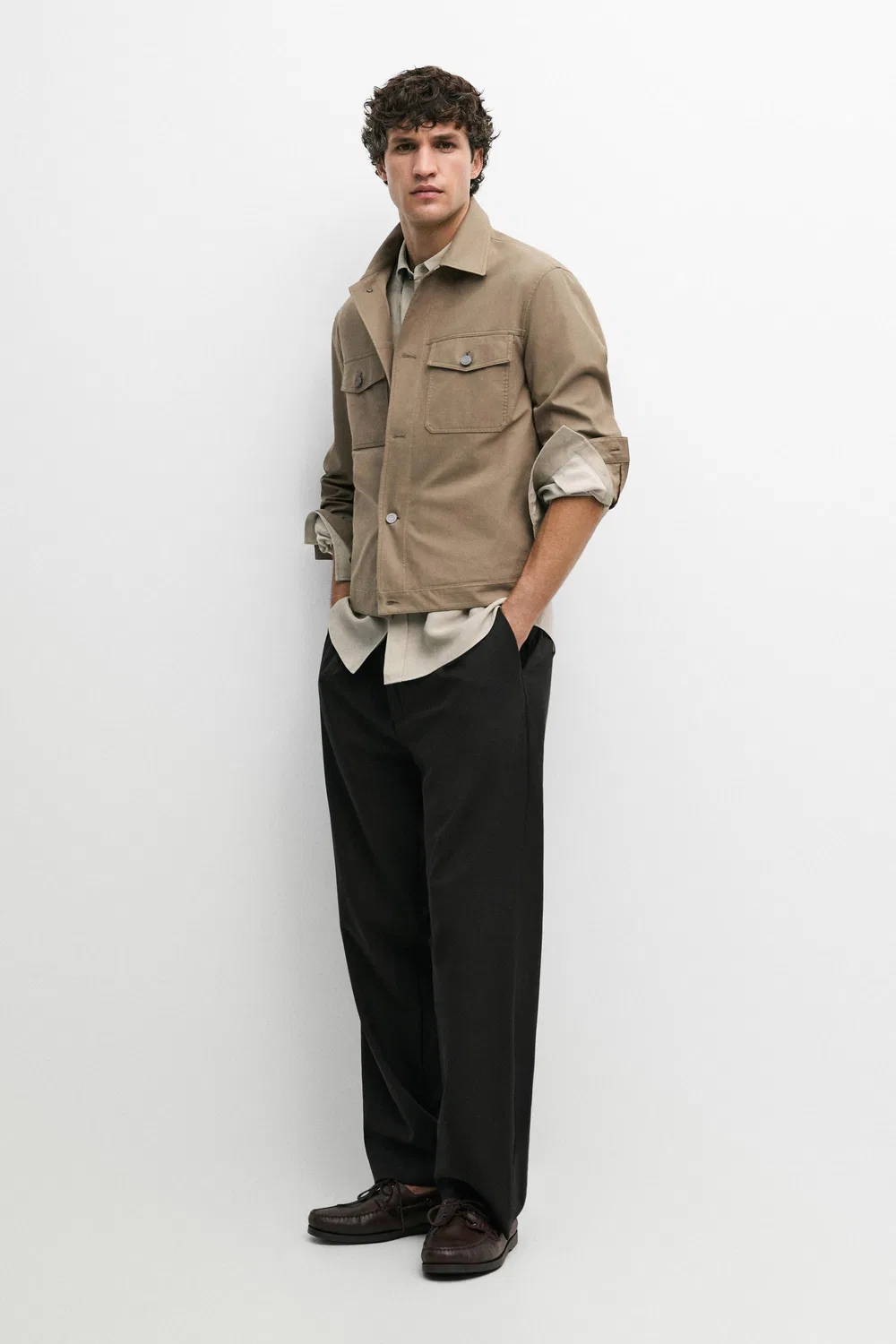 Куртка Massimo Dutti, для дальнобойщика, охра
