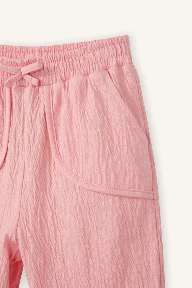 Детские брюки для девочек широкие с узором Defacto, Pink — фото 2
