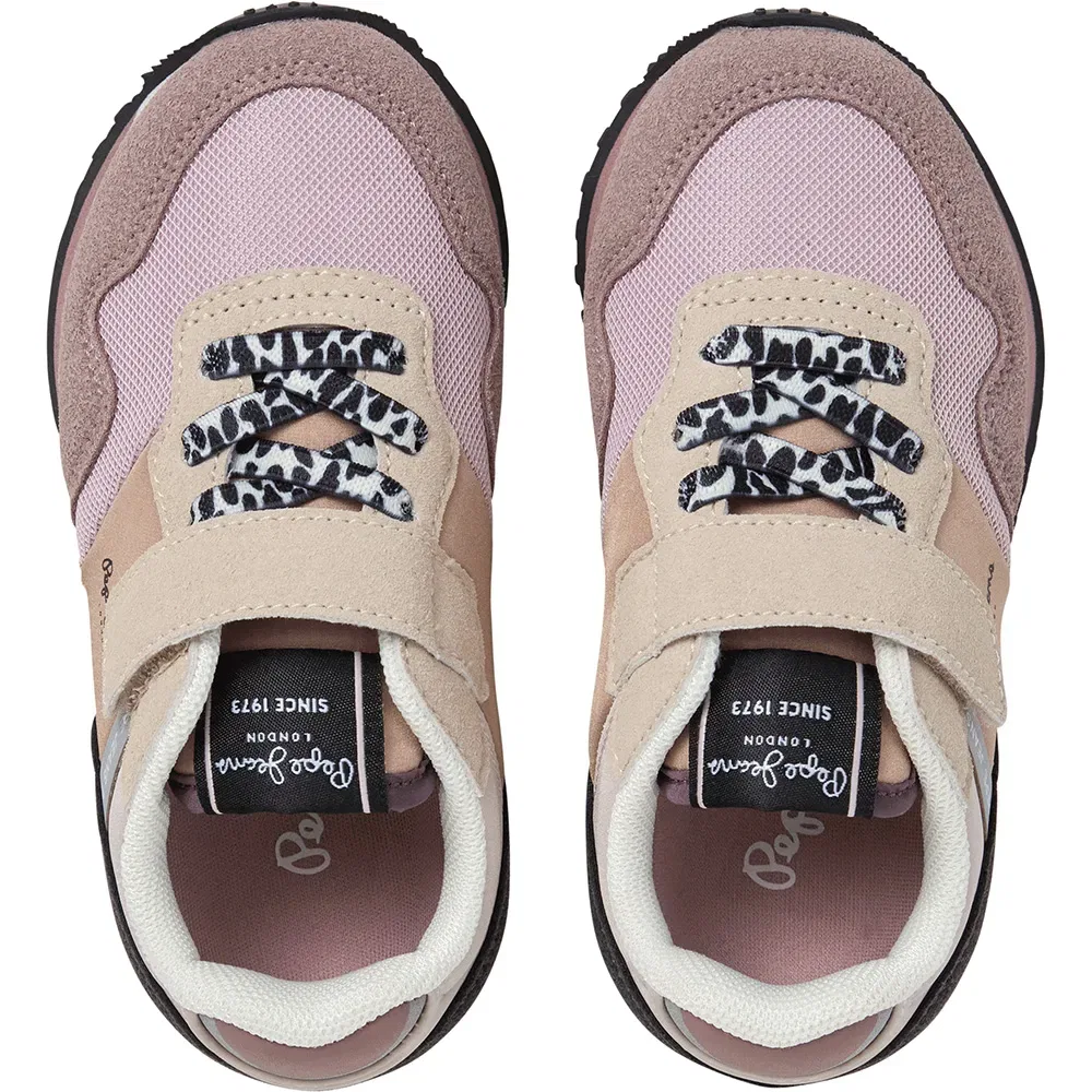 Детские кроссовки для девочек с ремешком Pepe jeans London Fame Slip-On Trainers, Pink — фото 2
