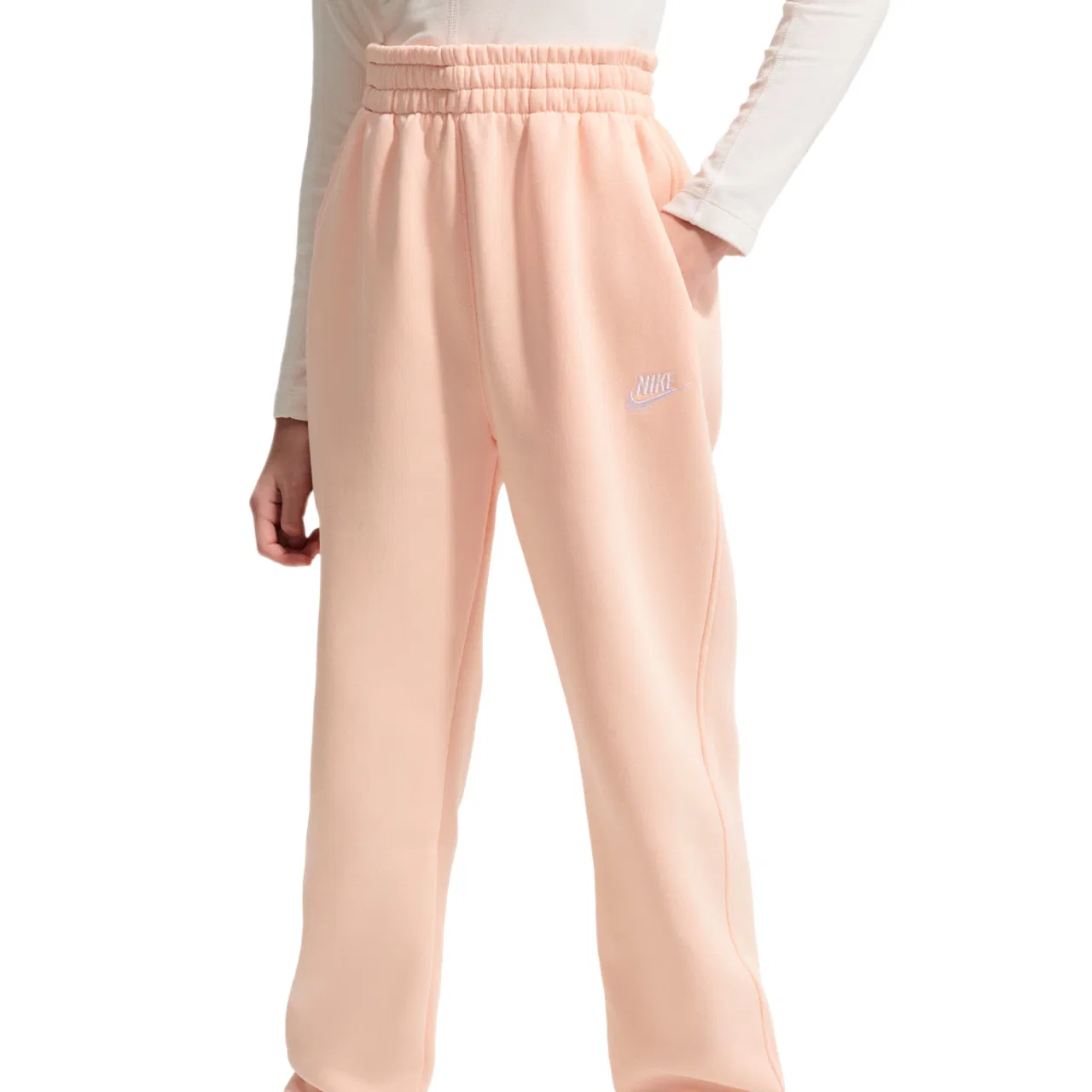 Детские спортивные брюки Club LBR Oversized Fleece Nike, цвет Arctic Orange/Arctic Orange/White
