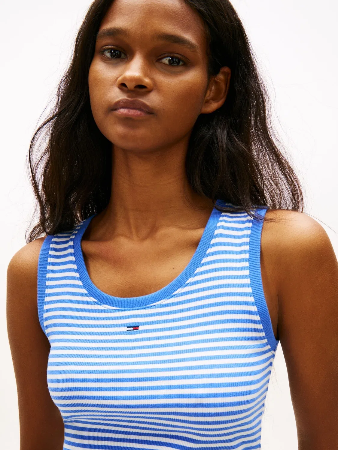 Топ Tommy Hilfiger с ребристой текстурой, синий — фото 4